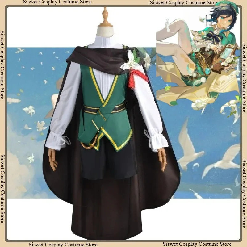 Game Genshin Impact Fanart Venti Anemo Archon Boy Youth Anime Hooded Cape Cloak Outfit Set Barbatos's Friend Cosplay Costume
Game Genshin Impact Fanart Venti Anemo Archon Boy Youth Anime Hooded Cape Cloak Outfit Set Barbatos's Friend Cosplay Costume