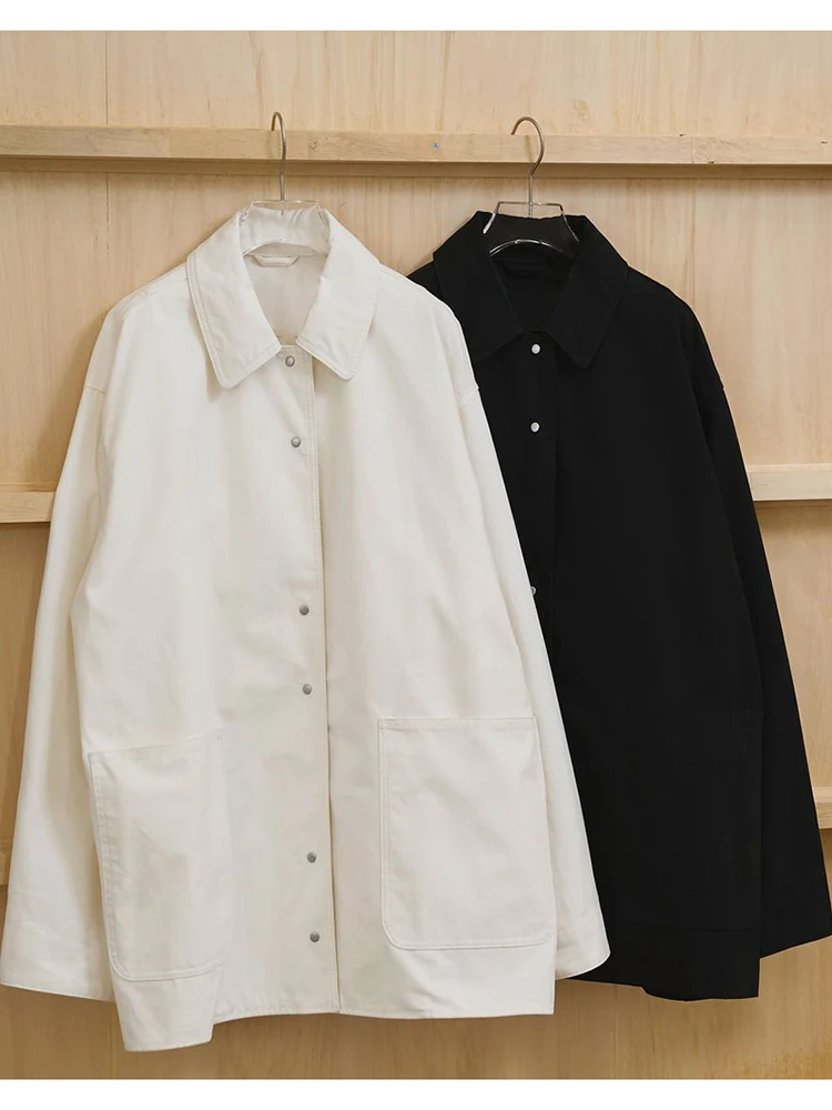 Casual Cotton Workwear Jacket Loose Fit Slimming Style Spring Early White Jacket for Women Boyfriend Style Long Sleeve Coat
Casual Cotton Workwear Jacket Loose Fit Slimming Style Spring Early White Jacket for Women Boyfriend Style Long Sleeve Coat