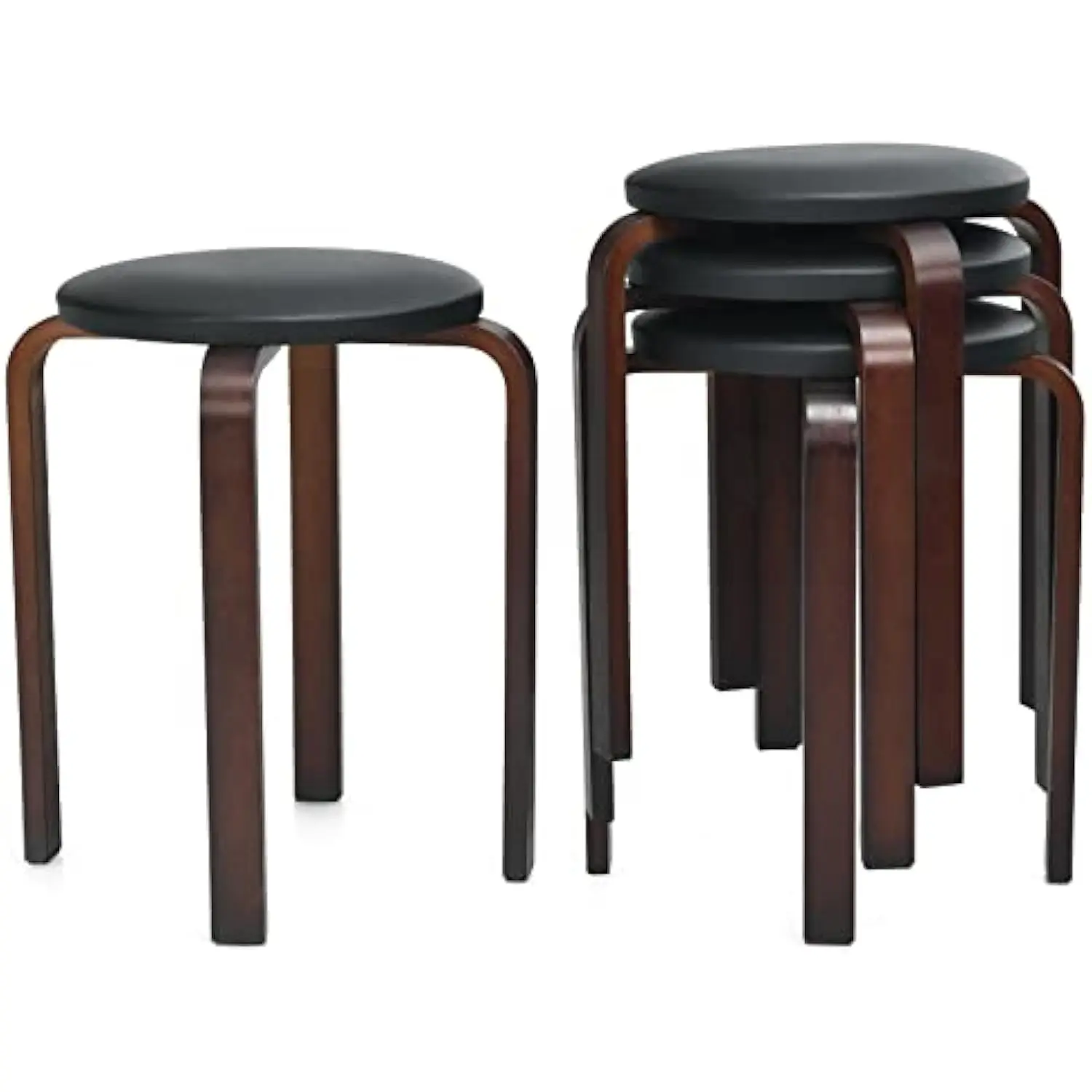 Hysache Set of 4 Bar Stools, 18.5'' Backless Round Stools W/Cushioned Seat & Non-Slip Foot Mats, Stackable Wood Dining Stools F
Hysache Set of 4 Bar Stools, 18.5'' Backless Round Stools W/Cushioned Seat & Non-Slip Foot Mats, Stackable Wood Dining Stools F