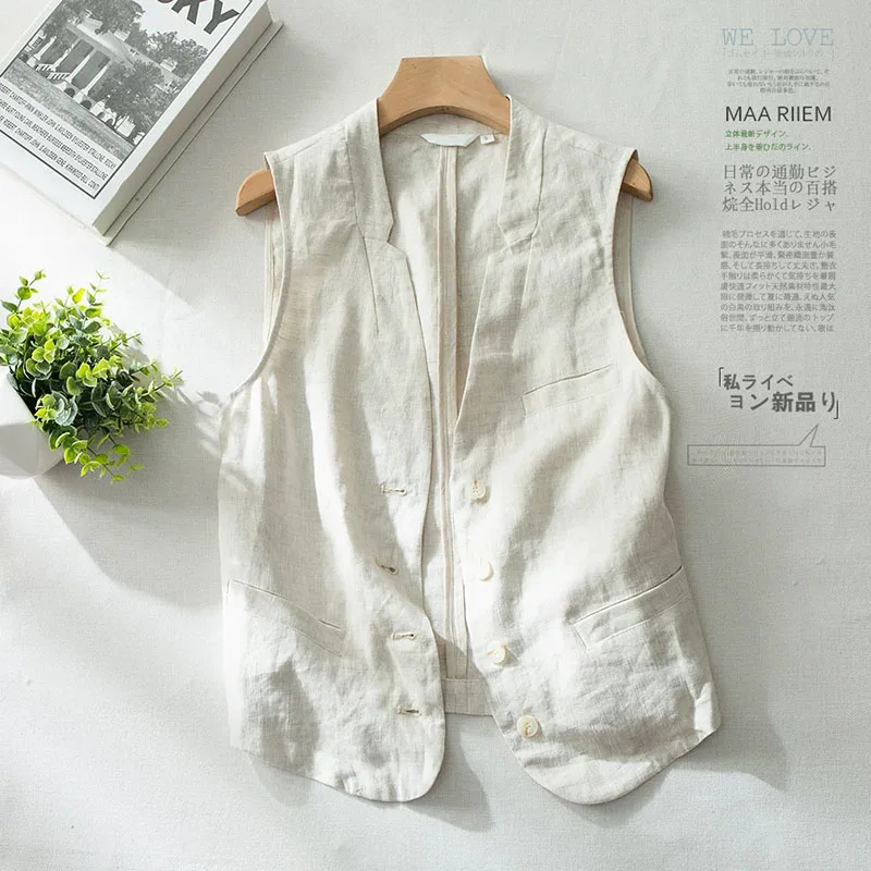 New 2026 Spring Arts Style Women Sleeveless Single Breasted Vintage Coats Jacquard Cotton Linen Vintage Print Vest Top Quality
New 2026 Spring Arts Style Women Sleeveless Single Breasted Vintage Coats Jacquard Cotton Linen Vintage Print Vest Top Quality