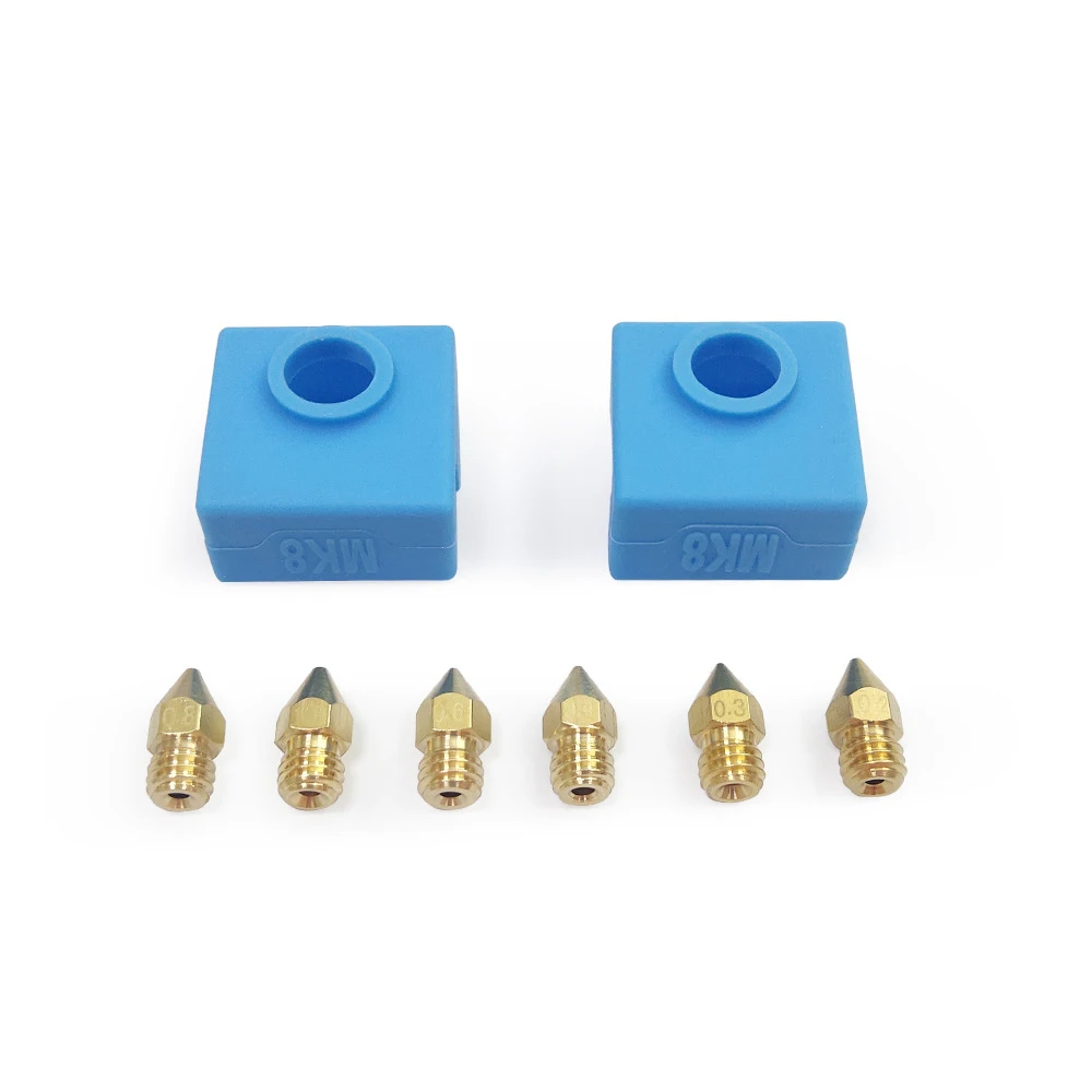3D Printer Parts 0.2/0.3/0.4/0.5/0.6/0.8/1.0MM MK8 Extruder Nozzle with Silicone Sock for Creality CR-10 Ender 3
3D Printer Parts 0.2/0.3/0.4/0.5/0.6/0.8/1.0MM MK8 Extruder Nozzle with Silicone Sock for Creality CR-10 Ender 3