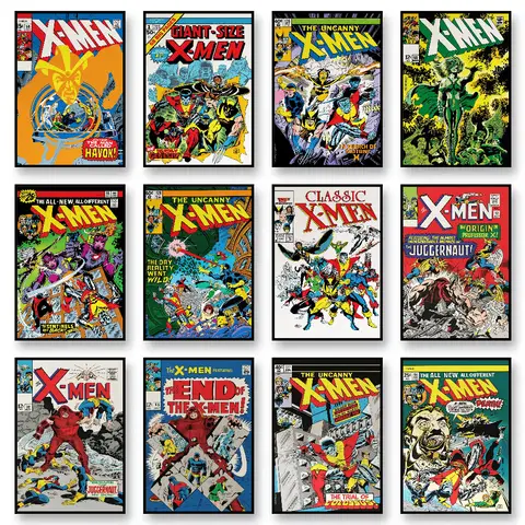 XX-MEN Superhero Retro comics Poster Poster HD art sticky wall home living room bedroom bar aesthetic decoration