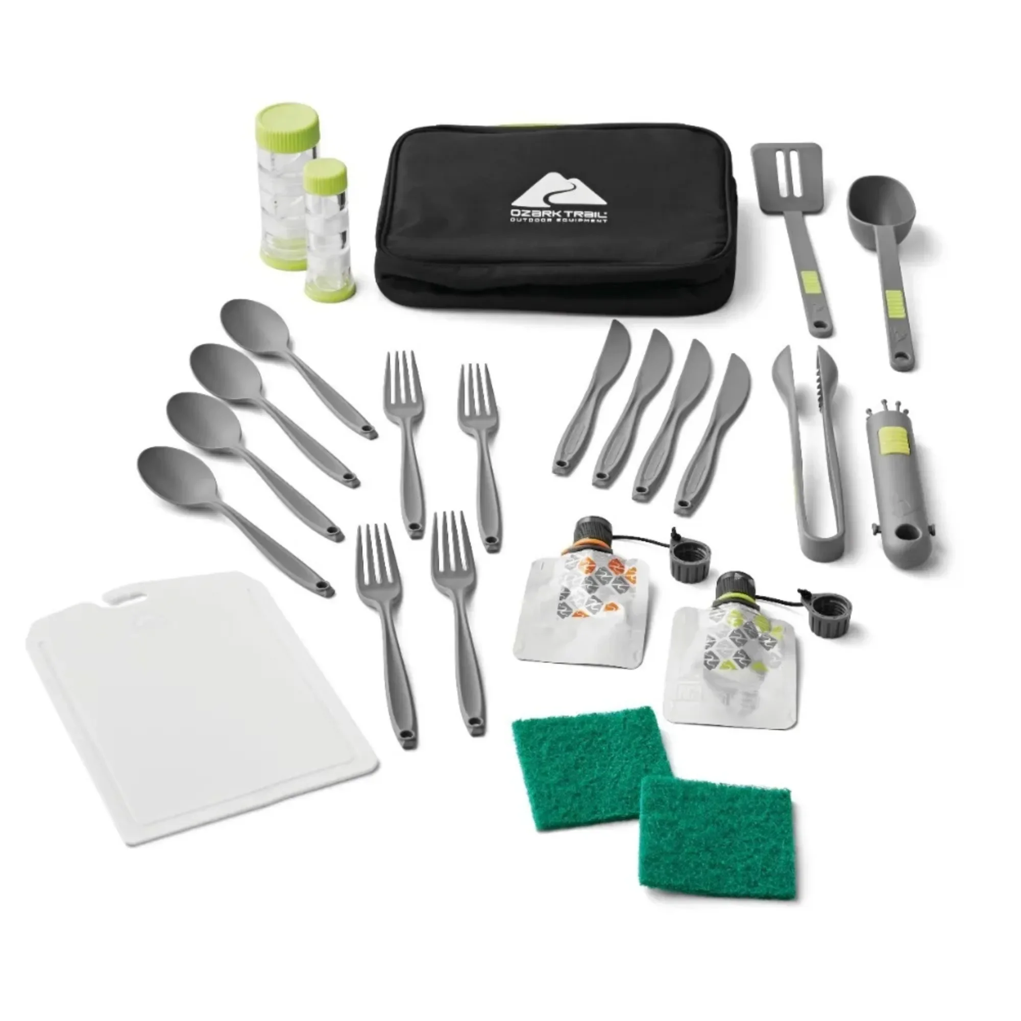 24-Piece Plastic Camping Kitchen Set, Complete Portable Cookware with Carry Bag for Outdoor Picnic
24-Piece Plastic Camping Kitchen Set, Complete Portable Cookware with Carry Bag for Outdoor Picnic