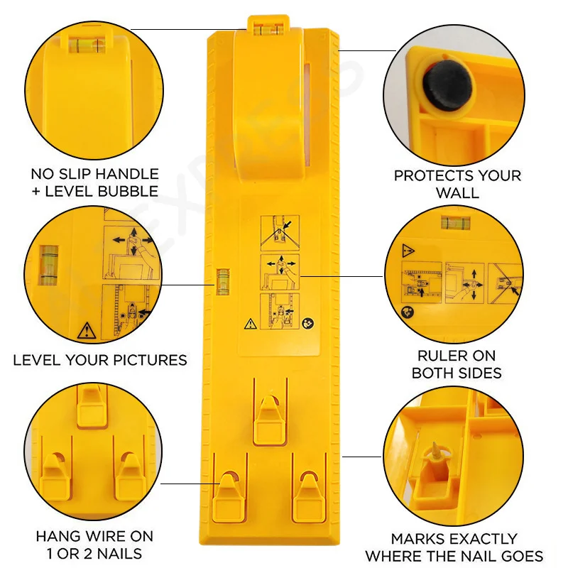 NewDIY Photo Frame Level Ruler Picture Frame Hanger Hooks Easy Wall Hanging Tools
NewDIY Photo Frame Level Ruler Picture Frame Hanger Hooks Easy Wall Hanging Tools