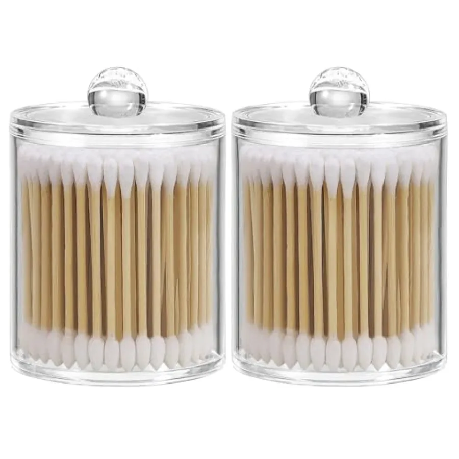 Q Tip Holder for Bathroom, 2-Pack Plastic Apothecary Jars with Lids Set - Cotton Round Holder and Qtip Dispenser for Vanity Org
Q Tip Holder for Bathroom, 2-Pack Plastic Apothecary Jars with Lids Set - Cotton Round Holder and Qtip Dispenser for Vanity Org