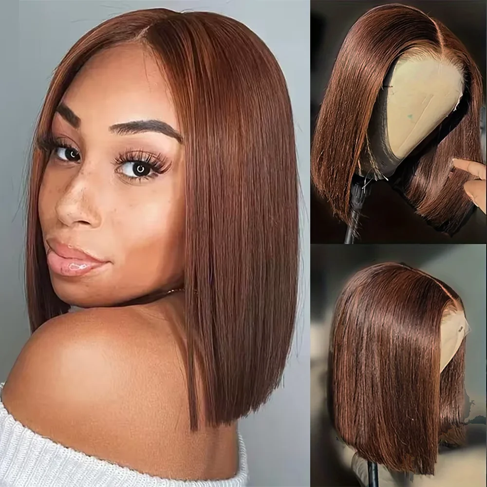 Шоколадно-коричневые парики-боб из натуральных волос, 13x4, с прямым HD-кружевом спереди, плотность 200%, прямые, бразильские, для женщин
Шоколадно-коричневые парики-боб из натуральных волос, 13x4, с прямым HD-кружевом спереди, плотность 200%, прямые, бразильские, для женщин