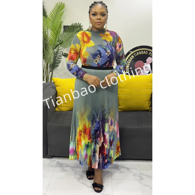 Large Size Loose Round Neck Long Sleeve Top High Waist Pleated Half-body Skirt Two-piece Set Miyake 2025 Summer New Women's Suit
Large Size Loose Round Neck Long Sleeve Top High Waist Pleated Half-body Skirt Two-piece Set Miyake 2025 Summer New Women's Suit