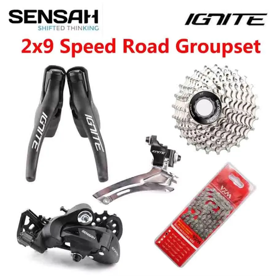 SENSAH IGNITE Road Bike Shifter 2x9 Speed Groupset Rear Derailleur Front Derailleur Cassette Chain Tiagra Sora Road Bicycle Part
SENSAH IGNITE Road Bike Shifter 2x9 Speed Groupset Rear Derailleur Front Derailleur Cassette Chain Tiagra Sora Road Bicycle Part