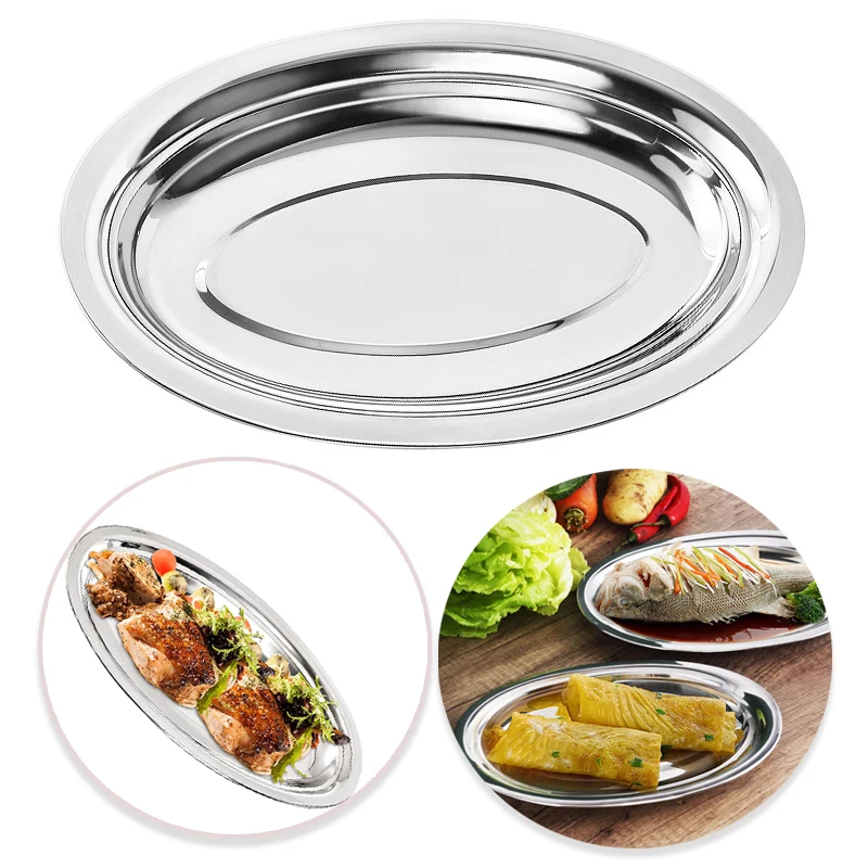 Блюдо из нержавеющей стали 304, овальное блюдо, большая сервировочная тарелка для сверхмощного зеркального полива, 10,23/11,81/13,77 дюйма, паровая рыба.
Блюдо из нержавеющей стали 304, овальное блюдо, большая сервировочная тарелка для сверхмощного зеркального полива, 10,23/11,81/13,77 дюйма, паровая рыба.