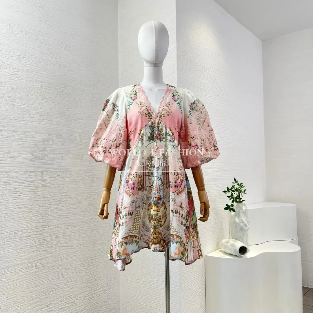 High Quality Pink Doors and Windows Floral Print Pull Shorts Sleeve Embroidery V Neck Mini Dress
High Quality Pink Doors and Windows Floral Print Pull Shorts Sleeve Embroidery V Neck Mini Dress