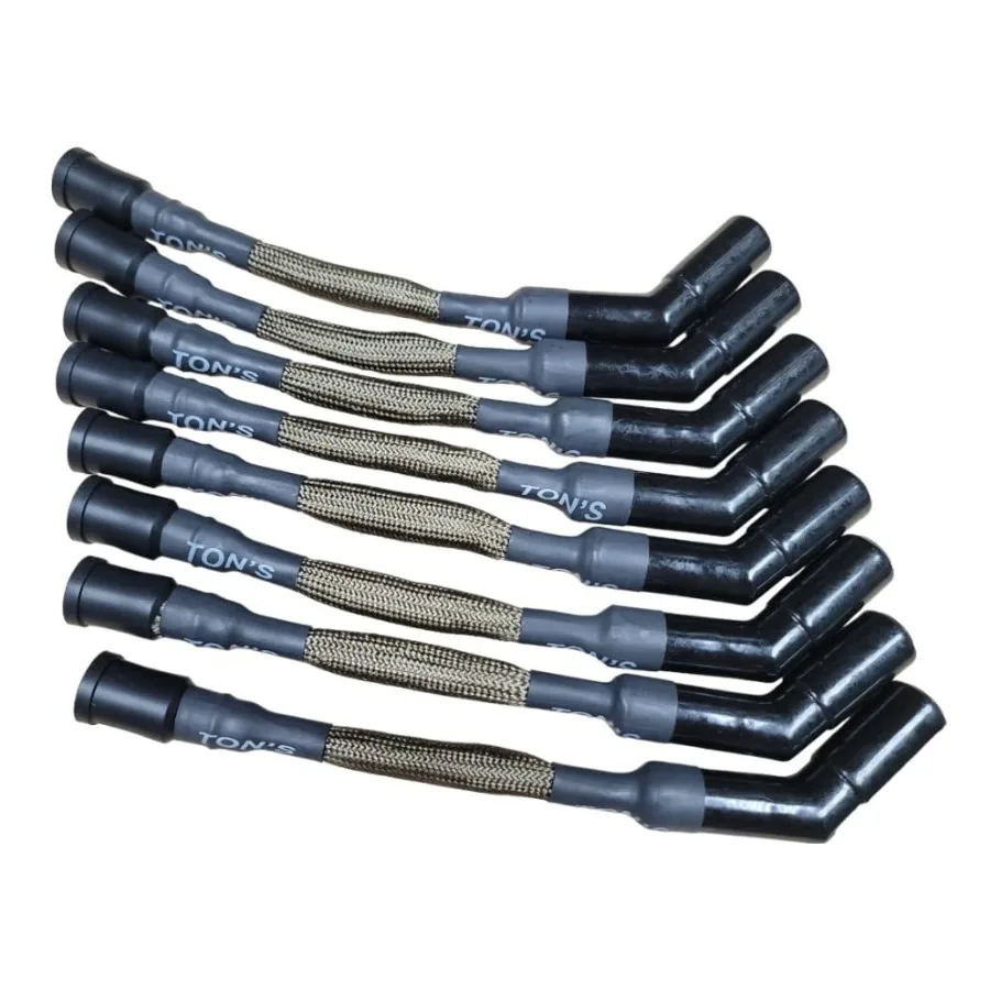 Ton's 10mm Titanium Sleeved Ignition Wires for HighPerformance Spark Plug Cables with 500 Ohms Resistance Compatible with Godz
Ton's 10mm Titanium Sleeved Ignition Wires for HighPerformance Spark Plug Cables with 500 Ohms Resistance Compatible with Godz