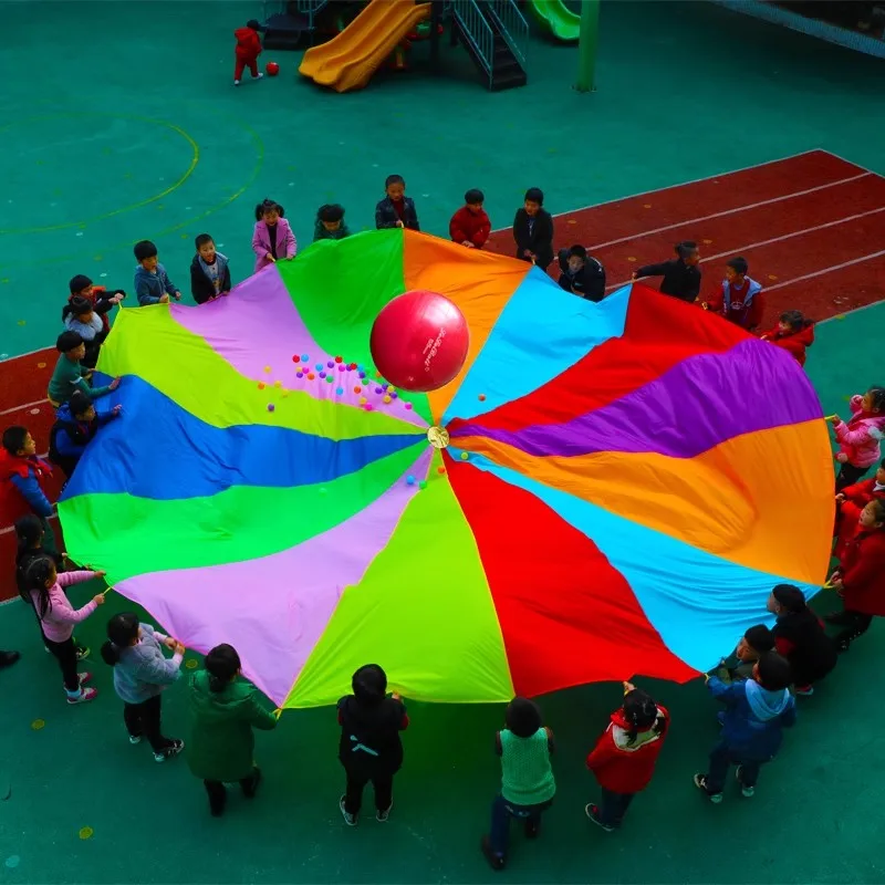 8M Diameter Outdoor Rainbow Umbrella Parachute Toy 40~50 Players Sports Game Jump-Sack Ballute Play Game Mat Toy Kids Gift
8M Diameter Outdoor Rainbow Umbrella Parachute Toy 40~50 Players Sports Game Jump-Sack Ballute Play Game Mat Toy Kids Gift