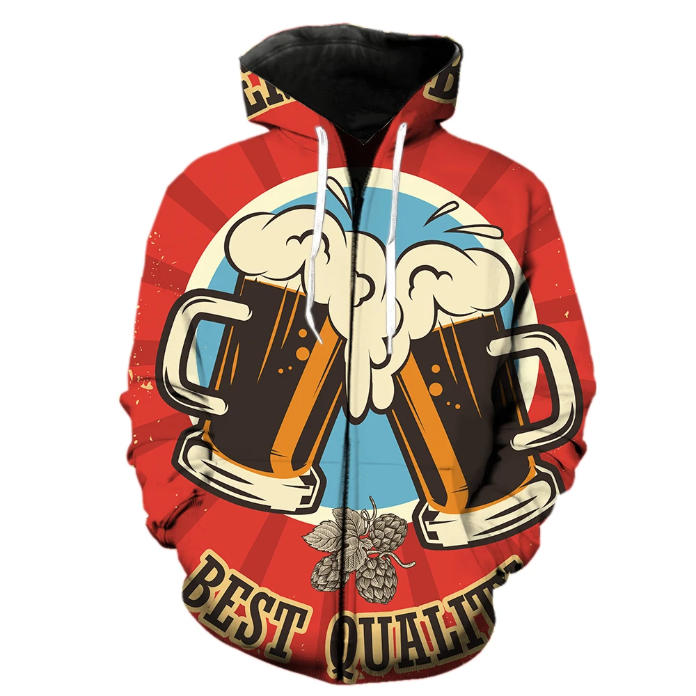 Cartoon Beer Festival Men's Zipper Hoodie Casual Oversized 2022 Hot Sale Fashion Unisex 3D Print Long Sleeve Harajuku Funny Tops
Cartoon Beer Festival Men's Zipper Hoodie Casual Oversized 2022 Hot Sale Fashion Unisex 3D Print Long Sleeve Harajuku Funny Tops