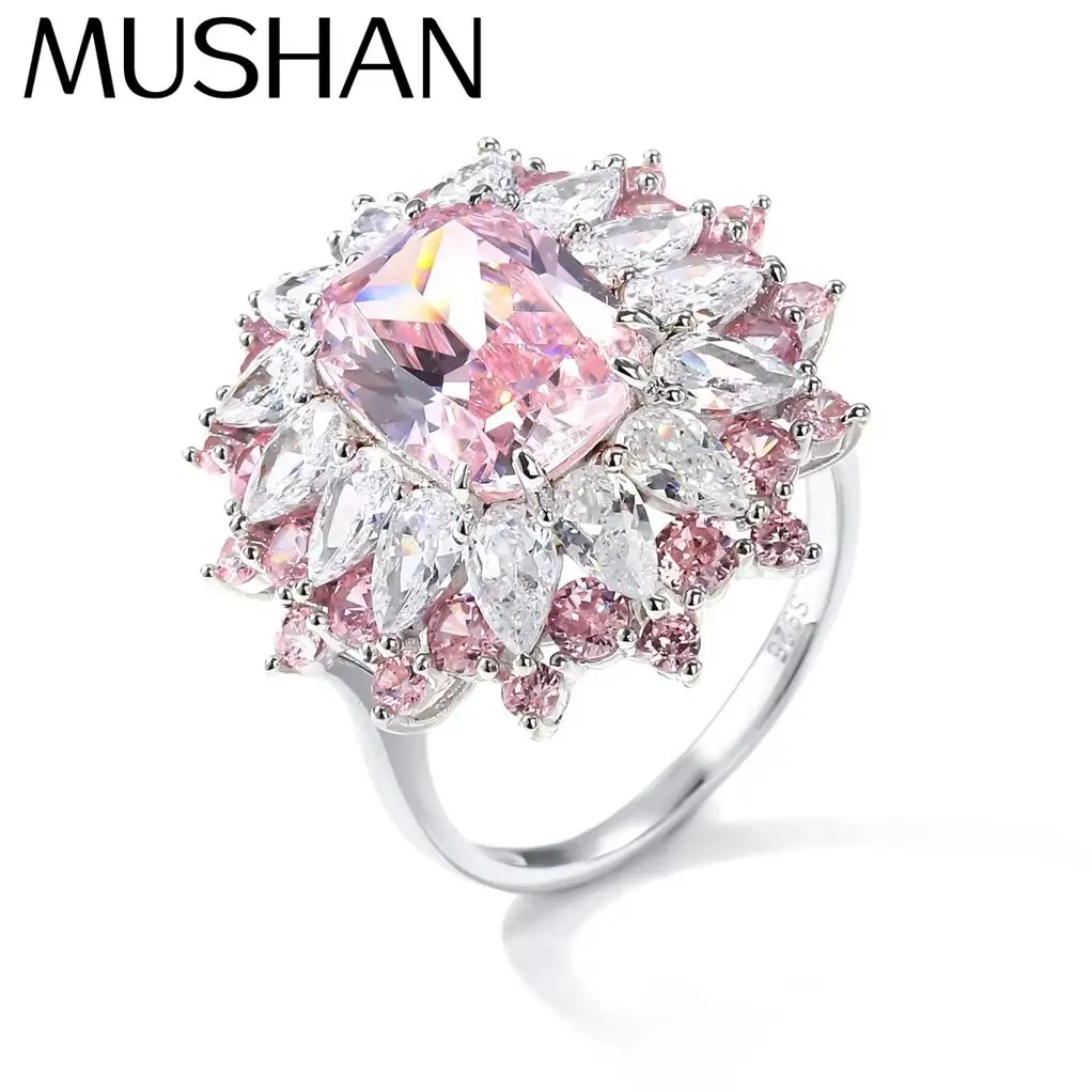 MUSHAN Custom Jewelry 925 Sterling Silver Ring Bands For Women High Carbon Pink Diamond Gemstones s925 Rings Fine Jewelry
MUSHAN Custom Jewelry 925 Sterling Silver Ring Bands For Women High Carbon Pink Diamond Gemstones s925 Rings Fine Jewelry
