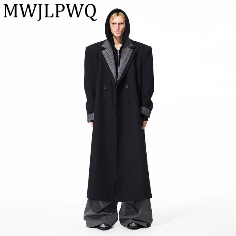 MWJLPWQ High-Quality Tessel Cotton Mid-Length Trench Coat For Men Winter Fake Two-Piece Striped Collar Men's Long Blazer 12643
MWJLPWQ High-Quality Tessel Cotton Mid-Length Trench Coat For Men Winter Fake Two-Piece Striped Collar Men's Long Blazer 12643