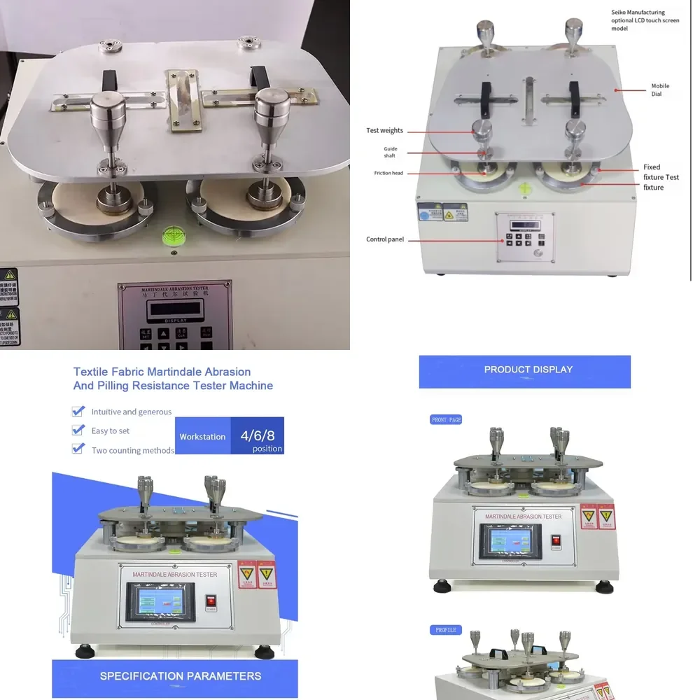 2026 Hot Item 4-Head Martindale Abrasion for Test Equipment Textile Friction Fabric Tester Machine with 1 Year Warranty
2026 Hot Item 4-Head Martindale Abrasion for Test Equipment Textile Friction Fabric Tester Machine with 1 Year Warranty