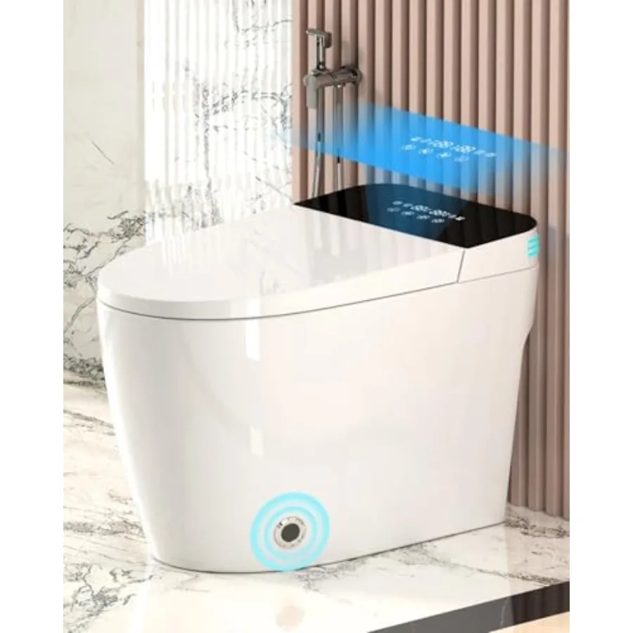 Smart toilet for home bathroom use, ceramic material, white color, with auto open/close, auto flush, warm air dryer, nozzle sel
Smart toilet for home bathroom use, ceramic material, white color, with auto open/close, auto flush, warm air dryer, nozzle sel
