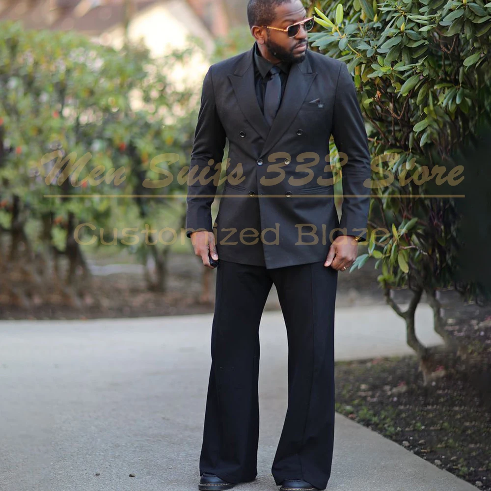 Customzied Black Men's Suits For Wedding High Quality Regular Length Double Breasted Peak Lapel Blazer Formal 2 PCS Jacket Pants
Customzied Black Men's Suits For Wedding High Quality Regular Length Double Breasted Peak Lapel Blazer Formal 2 PCS Jacket Pants