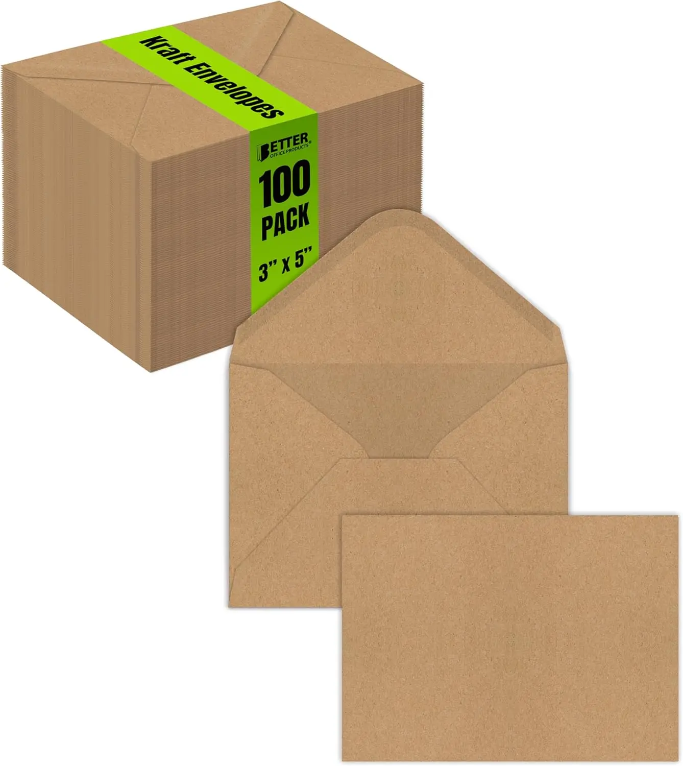 Kraft Invitation Envelopes, 100-Pack, A1 Size (3.625" x 5.12"), Strong 35 lb. Paper, Fits 3.5" x 5" Cards
Kraft Invitation Envelopes, 100-Pack, A1 Size (3.625" x 5.12"), Strong 35 lb. Paper, Fits 3.5" x 5" Cards