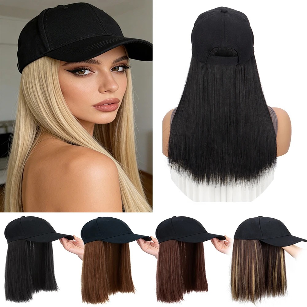 18Inch Synthetic Long Straight Hair Extension Baseball Cap Adjustable Black Blonde Hairpiece Fashion Hat Wig
18Inch Synthetic Long Straight Hair Extension Baseball Cap Adjustable Black Blonde Hairpiece Fashion Hat Wig