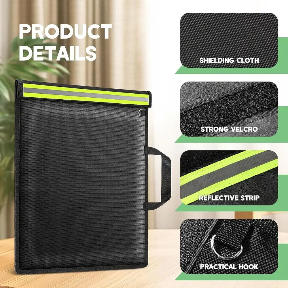 Signal Blocker Faraday Bag RFID Pouch with Reflective Strip Anti-Tracking Radiation Protection Faraday Bag for Keys Phone Laptop
Signal Blocker Faraday Bag RFID Pouch with Reflective Strip Anti-Tracking Radiation Protection Faraday Bag for Keys Phone Laptop