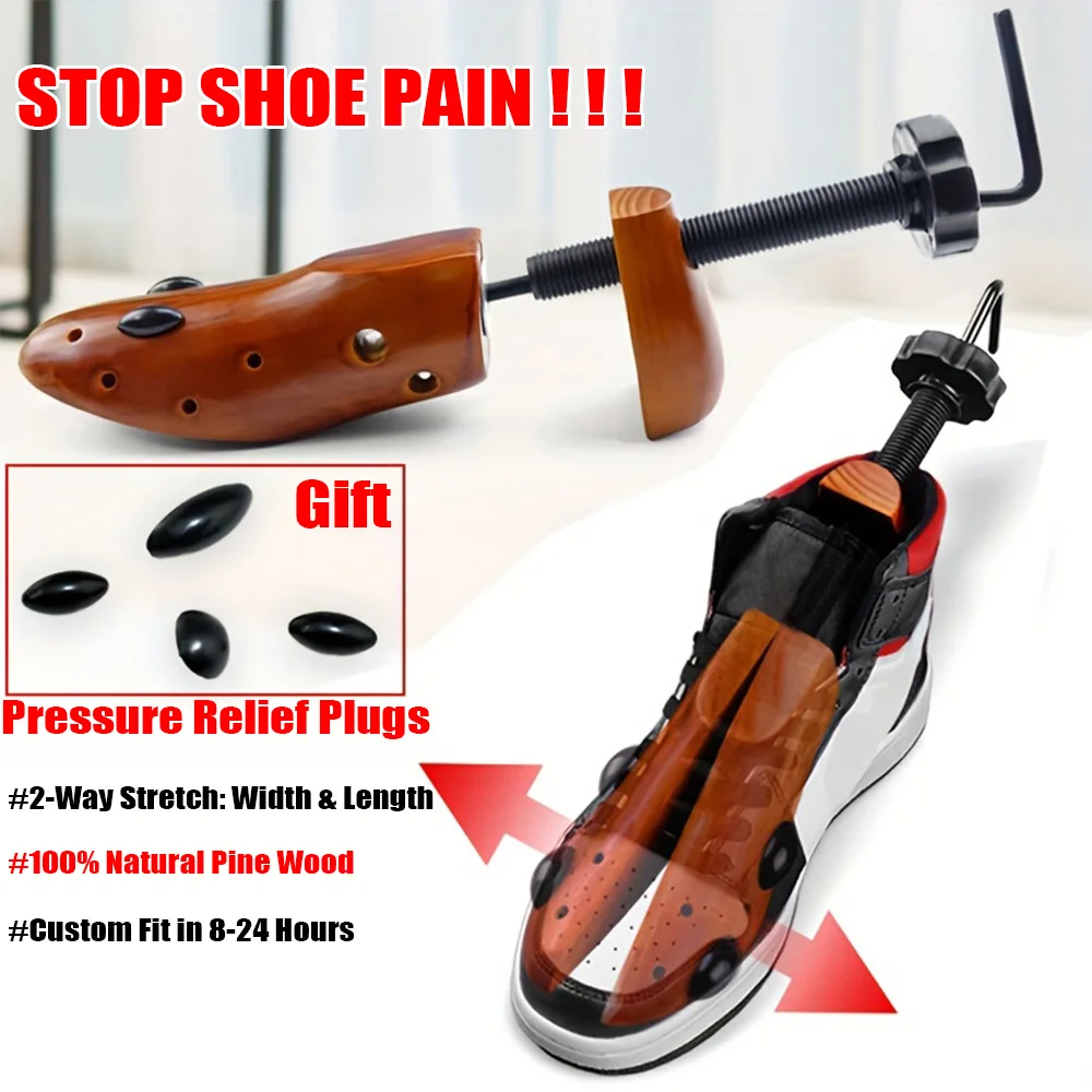 1Pc Professional 2-Way Pine Wood Shoe Stretcher Adjustable Shoe Expander Tree Shaper for Wide Feet High Heels Boots Men Women
1Pc Professional 2-Way Pine Wood Shoe Stretcher Adjustable Shoe Expander Tree Shaper for Wide Feet High Heels Boots Men Women