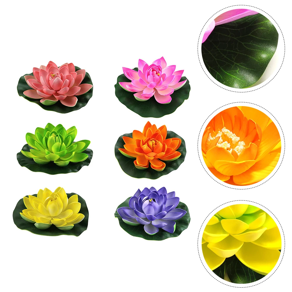 6pcs 17cm Artificial Flowers Orange Purple Yellow Green Simulation Leaves Decor Home Garden Pond Pool Lifelike
6pcs 17cm Artificial Flowers Orange Purple Yellow Green Simulation Leaves Decor Home Garden Pond Pool Lifelike