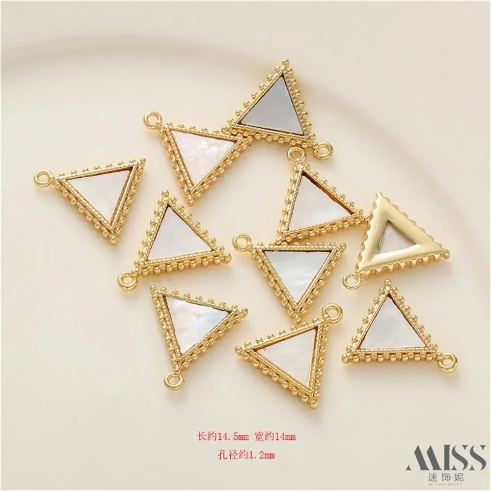 14K Bag Real Gold Color-preserving White Fritillary Triangle Pendant DIY Pendant Handmade Bracelet Necklace Jewelry Accessories
14K Bag Real Gold Color-preserving White Fritillary Triangle Pendant DIY Pendant Handmade Bracelet Necklace Jewelry Accessories