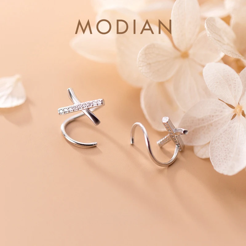 Modian Authentic 925 Sterling Silver Simple Slim Stud Earrings for Women Shiny Zricon Letter Cross Shape Fashion Fine Jewelry
Modian Authentic 925 Sterling Silver Simple Slim Stud Earrings for Women Shiny Zricon Letter Cross Shape Fashion Fine Jewelry