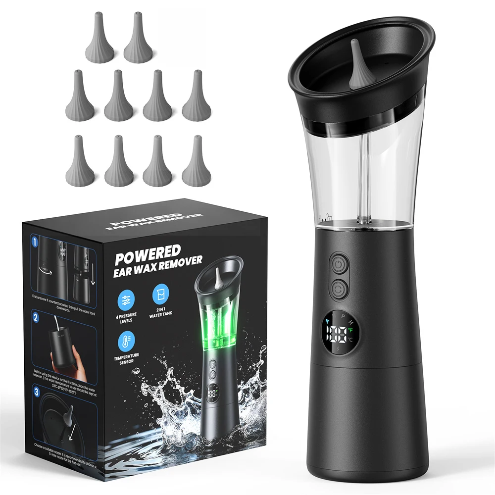 2 In 1 Dual Water Tank Electric Ear Wax Remover Safe Temp Sensor 4 Pressure Modes 2000mAh Battery Ear Washer with Multi Hole
2 In 1 Dual Water Tank Electric Ear Wax Remover Safe Temp Sensor 4 Pressure Modes 2000mAh Battery Ear Washer with Multi Hole