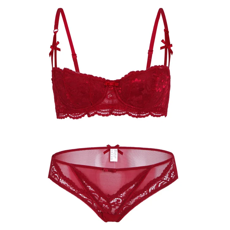 New Madonna Sexy Lace Bra Set Comfortable Half Cup Massage Top Thin Bottom Thick Steel Ring Gathered Underwear Pure Desire Style
New Madonna Sexy Lace Bra Set Comfortable Half Cup Massage Top Thin Bottom Thick Steel Ring Gathered Underwear Pure Desire Style