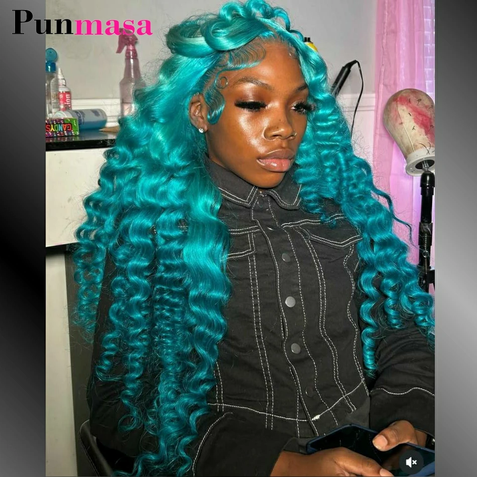 200 Density Sea Blue Colored Loose Wave Frontal Transparent 13x4 13x6 Lace Human Hair Wigs Pre Plucked Lace Front Wigs For Women
200 Density Sea Blue Colored Loose Wave Frontal Transparent 13x4 13x6 Lace Human Hair Wigs Pre Plucked Lace Front Wigs For Women