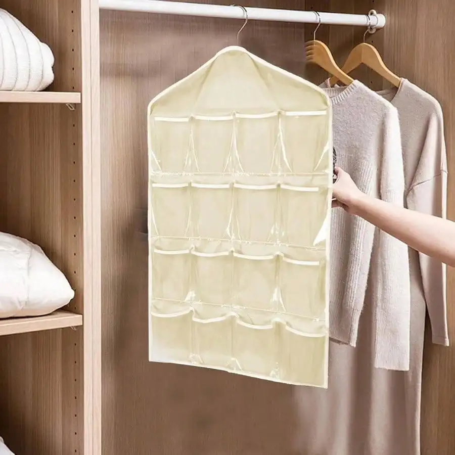 Beige Hanging Storage Bag Closets, Portable 16 Pockets Hanging Organizer Socks, Bras And Underwear, Closet Organizers And Storage Closet Bag, Behind Door Organizer
Beige Hanging Storage Bag Closets, Portable 16 Pockets Hanging Organizer Socks, Bras And Underwear, Closet Organizers And Storage Closet Bag, Behind Door Organizer