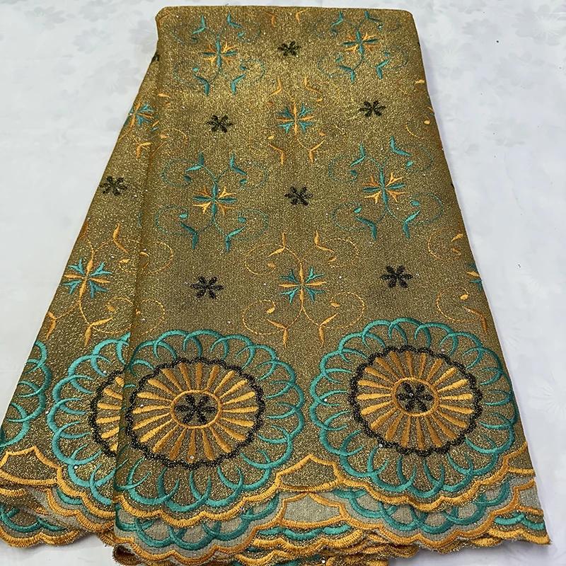 Gold DuBai Dry Cotton Lace Fabric 2025 High Quality Flocking Nigerian Stones Voile Lace Fabric for Bridal Wedding Party Dresses
Gold DuBai Dry Cotton Lace Fabric 2025 High Quality Flocking Nigerian Stones Voile Lace Fabric for Bridal Wedding Party Dresses