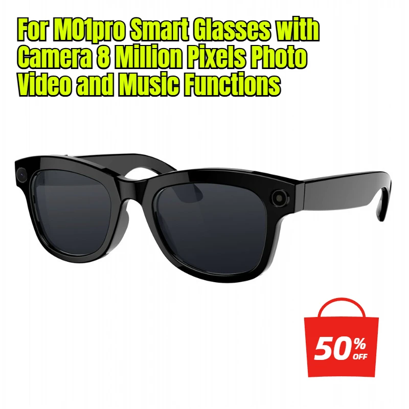 For M01pro Smart Glasses with Camera 8 Million Pixels Photo Video and Music Functions
For M01pro Smart Glasses with Camera 8 Million Pixels Photo Video and Music Functions