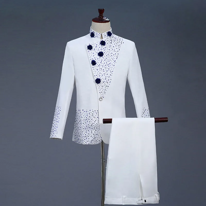 Men's Stand Collar Chinese Style Two Piece Suit Set Blazer Pants Men Tang Suit Jacket Party Performance Costume Cosplay Clothes
Men's Stand Collar Chinese Style Two Piece Suit Set Blazer Pants Men Tang Suit Jacket Party Performance Costume Cosplay Clothes