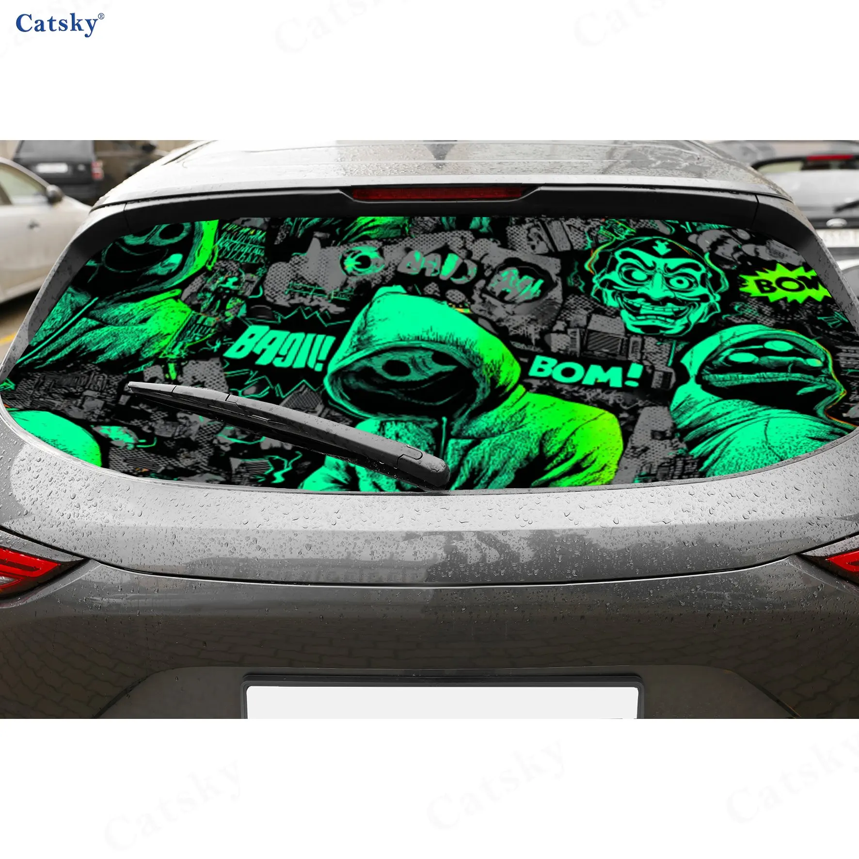 Neon Green Street Comic PVC Perforated Car Vinyl Wraps, Durable Car Rear Windshield Sticker, Waterproof Car Rear Window Decal
Neon Green Street Comic PVC Perforated Car Vinyl Wraps, Durable Car Rear Windshield Sticker, Waterproof Car Rear Window Decal