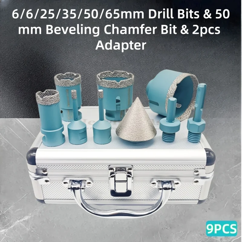 Diamond Core Drill Bits Set, Higher Quality Beveling Chamfer Bit Drilling Milling Bit, for Drilling Shape Enlarge Tile Bit Tilesaw Hole Saw, for Ceramic Marble Porcelain, with 5/8-11 Thread & Shank Thread, Title Tools
Diamond Core Drill Bits Set, Higher Quality Beveling Chamfer Bit Drilling Milling Bit, for Drilling Shape Enlarge Tile Bit Tilesaw Hole Saw, for Ceramic Marble Porcelain, with 5/8-11 Thread & Shank Thread, Title Tools