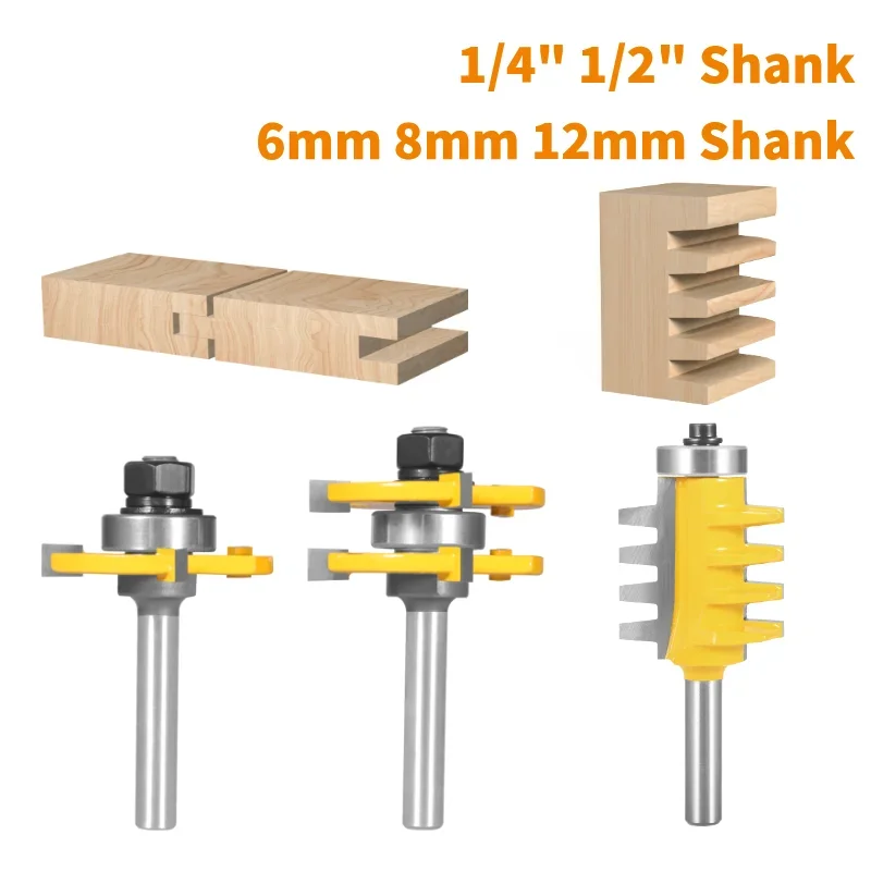 3PCS Tongue and Groove Joint Router Bit Set T&G Assembly Bit Woodworking Milling Cutter for Wood Tool
3PCS Tongue and Groove Joint Router Bit Set T&G Assembly Bit Woodworking Milling Cutter for Wood Tool