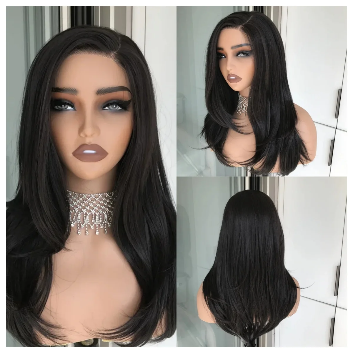 Natural Straight Synthetic Lace Front Wig for Women Glueless Wear And Go Side Part Natural Black Daily Use
Natural Straight Synthetic Lace Front Wig for Women Glueless Wear And Go Side Part Natural Black Daily Use