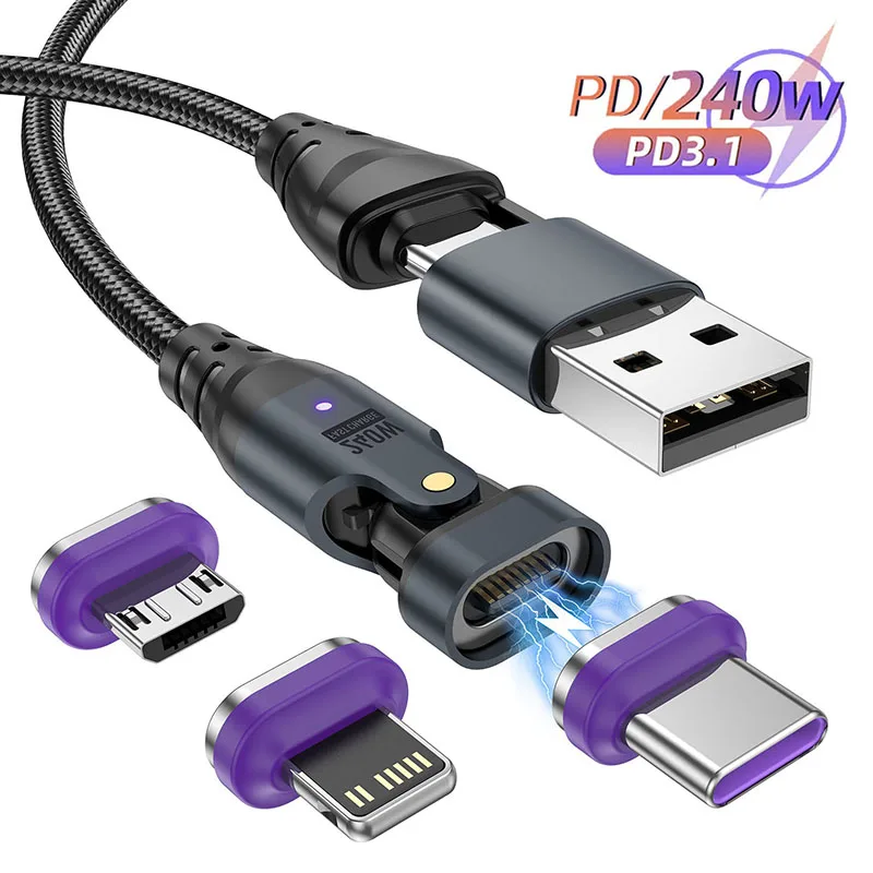 240W 6 in 1 PD3.1 Magnetic Cable Micro USB C to Type C Cable 6A Fast Charging for Macbook iPad iPhone 17 16 Samsung Xiaomi
240W 6 in 1 PD3.1 Magnetic Cable Micro USB C to Type C Cable 6A Fast Charging for Macbook iPad iPhone 17 16 Samsung Xiaomi