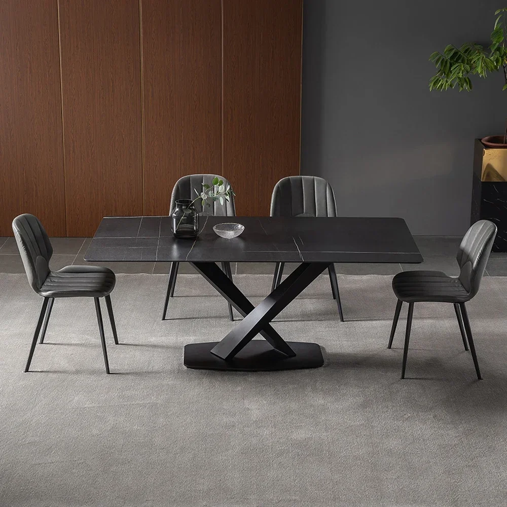 #Minimalist rectangle sintered stone dining table and chair set black metal dinning tables with chairs 10 seater for restaurant
#Minimalist rectangle sintered stone dining table and chair set black metal dinning tables with chairs 10 seater for restaurant