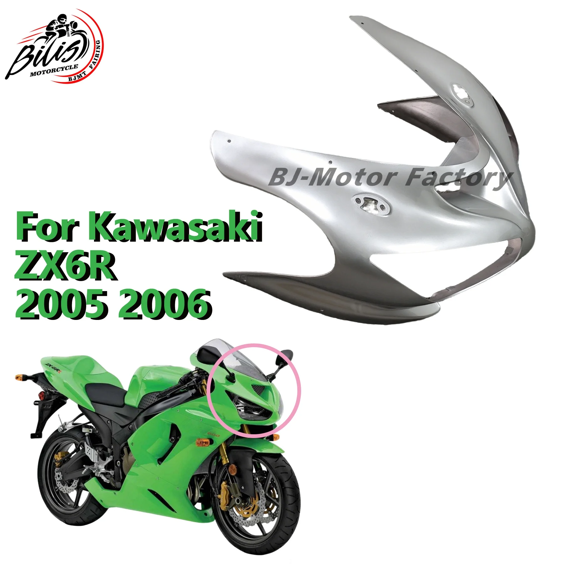 Motorcycle Injection ABS Front Headlight Cover for Kawasaki ZX6R 2005-2006 Front Nose Fairing Modified Panel
Motorcycle Injection ABS Front Headlight Cover for Kawasaki ZX6R 2005-2006 Front Nose Fairing Modified Panel