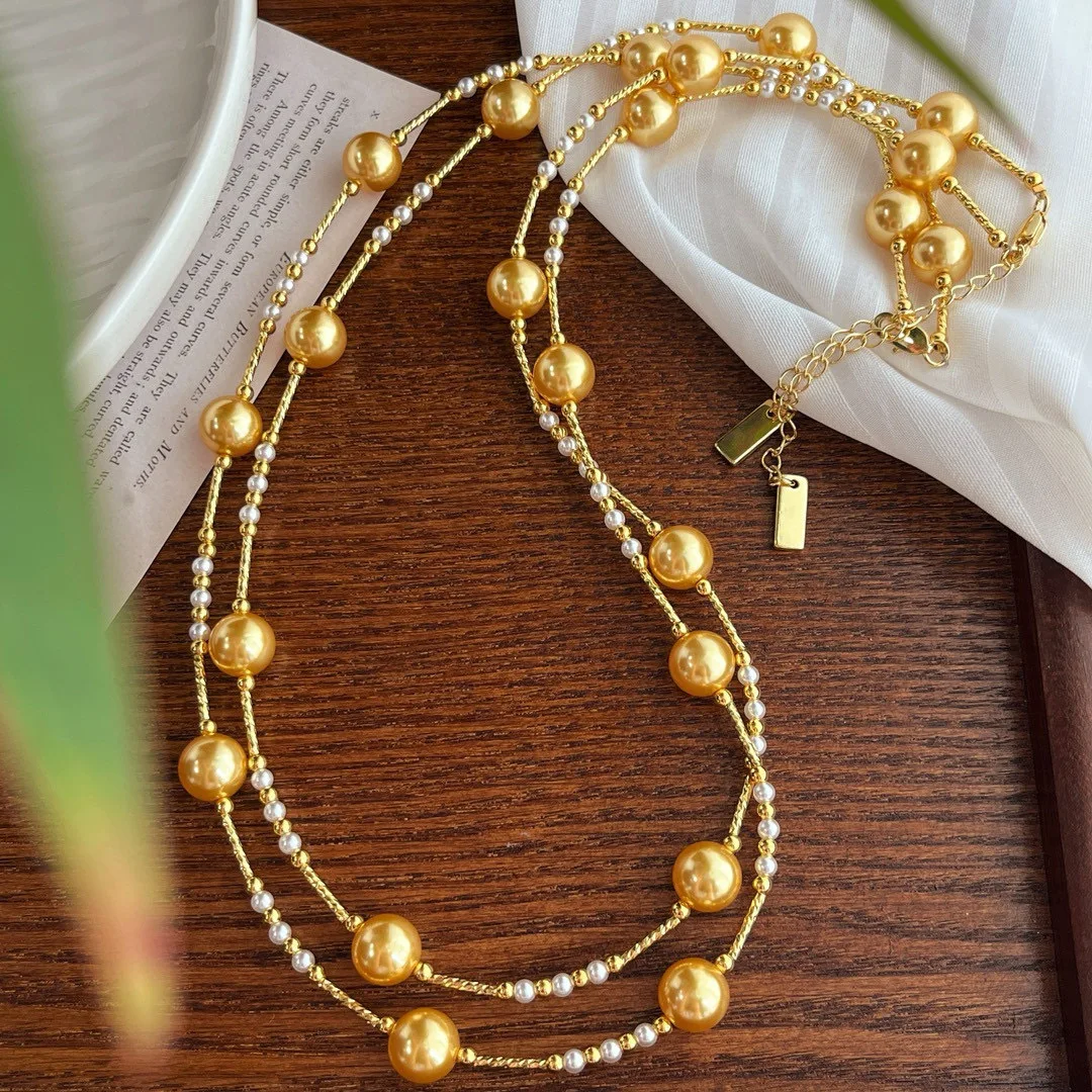 Philippine Gold Bead Shijia Gypsy Pearl Clavicle Chain Necklace Female Maillard Style Commuter Simple Beads
Philippine Gold Bead Shijia Gypsy Pearl Clavicle Chain Necklace Female Maillard Style Commuter Simple Beads