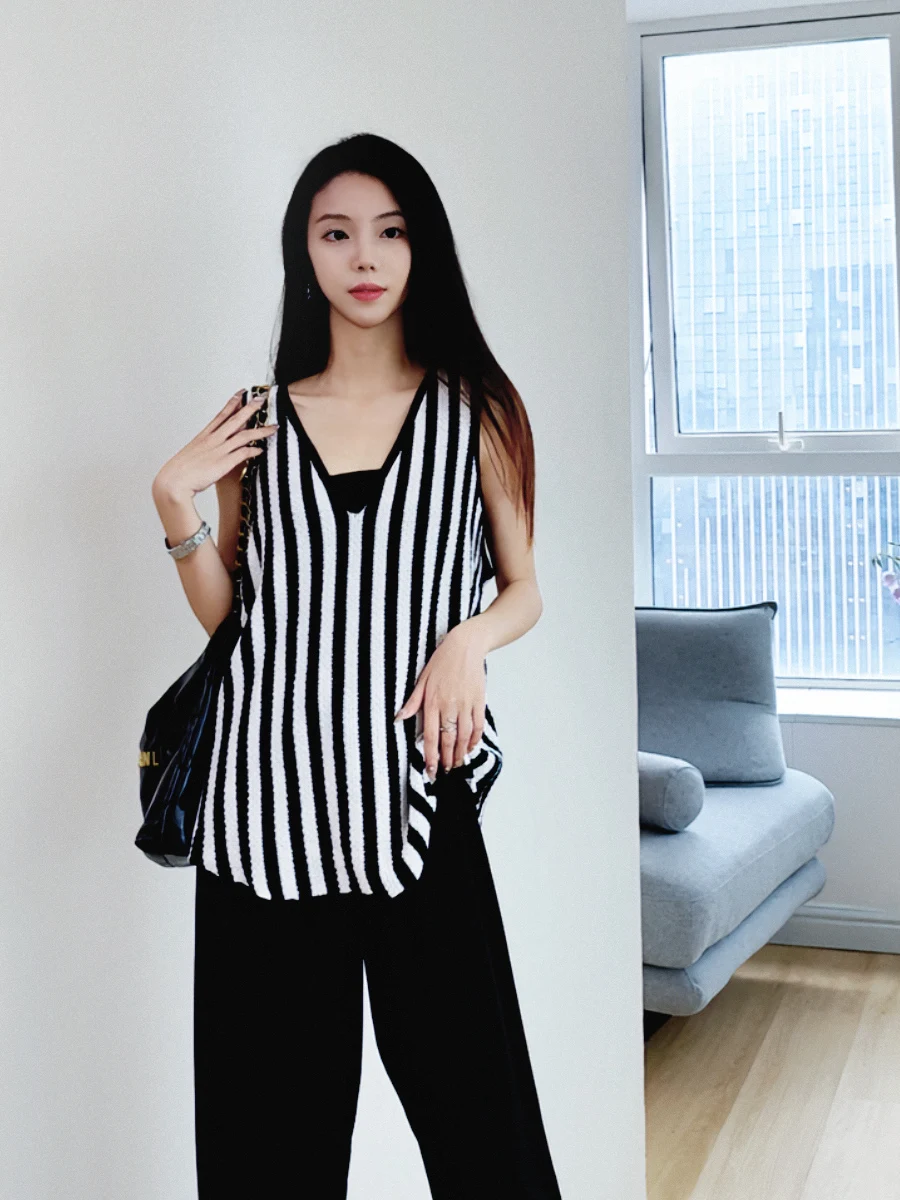 Ele V-Ne Striped Linen Vest Smooth Dra Midi Length Faionable Spring Summer Commute Sle Women's Svel Top
Ele V-Ne Striped Linen Vest Smooth Dra Midi Length Faionable Spring Summer Commute Sle Women's Svel Top
