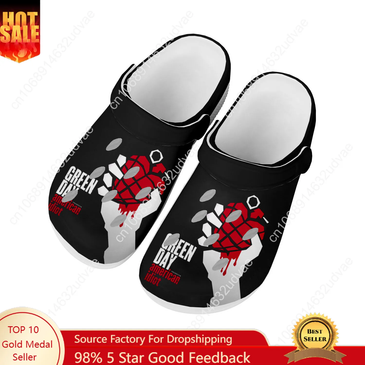 Green Day Water Shoes Mens Womens Non-slip Fashion Home Garden Clogs Customizd Sandals Beach Breathable Hole Slippers 
Green Day Water Shoes Mens Womens Non-slip Fashion Home Garden Clogs Customizd Sandals Beach Breathable Hole Slippers