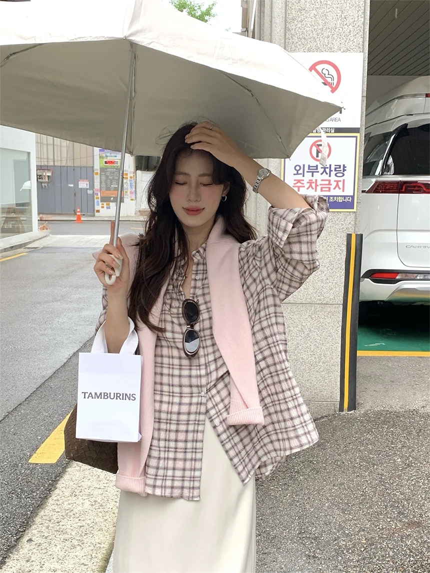 Ретро-рубашка в клетку с длинным рукавом для женщин, свободного кроя, из чистого хлопка, дышащая, удобная, повседневная, с воротником на пуговицах, Hellokay Lazy Sle
Ретро-рубашка в клетку с длинным рукавом для женщин, свободного кроя, из чистого хлопка, дышащая, удобная, повседневная, с воротником на пуговицах, Hellokay Lazy Sle