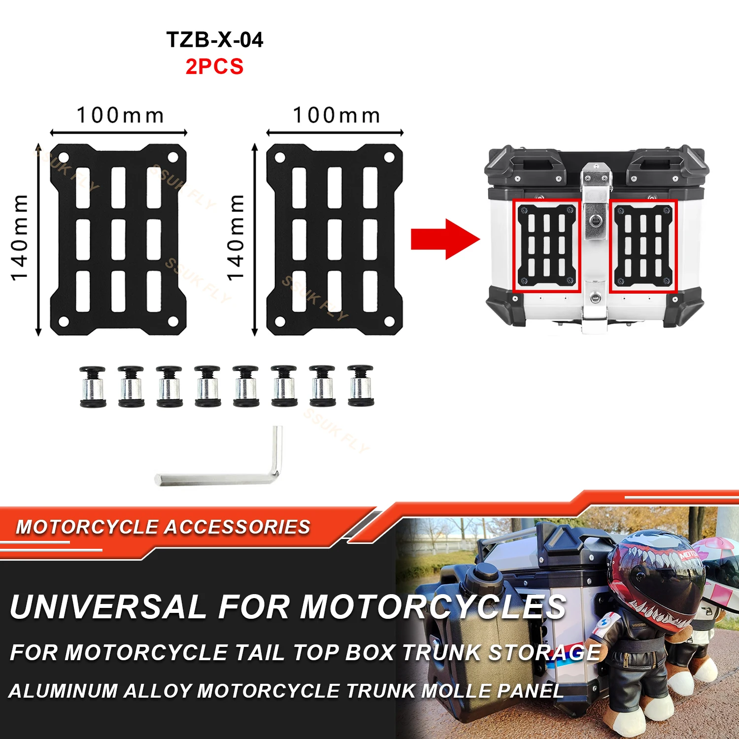 Motorcycle Molle Panel For Trunk Storage Stainless Steel Waterproof Tactical Universal Side Box Organizer Modular Storage
Motorcycle Molle Panel For Trunk Storage Stainless Steel Waterproof Tactical Universal Side Box Organizer Modular Storage