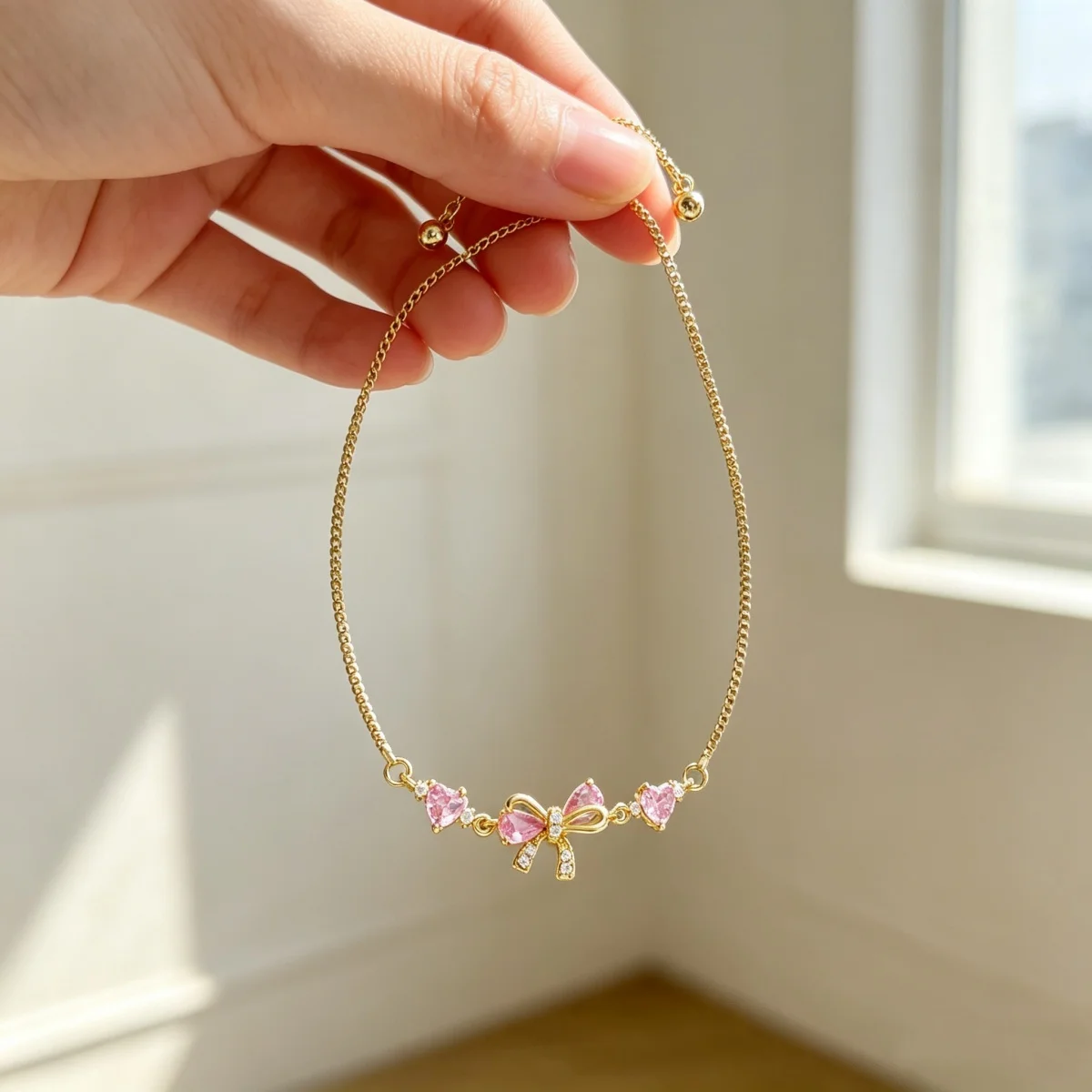 Trendy Romantic Pink Zircon Hollow Bowknot Heart Bracelets Necklace Set For Women Men Dainty Bow Bangle Wedding Banquet Jewelry
Trendy Romantic Pink Zircon Hollow Bowknot Heart Bracelets Necklace Set For Women Men Dainty Bow Bangle Wedding Banquet Jewelry