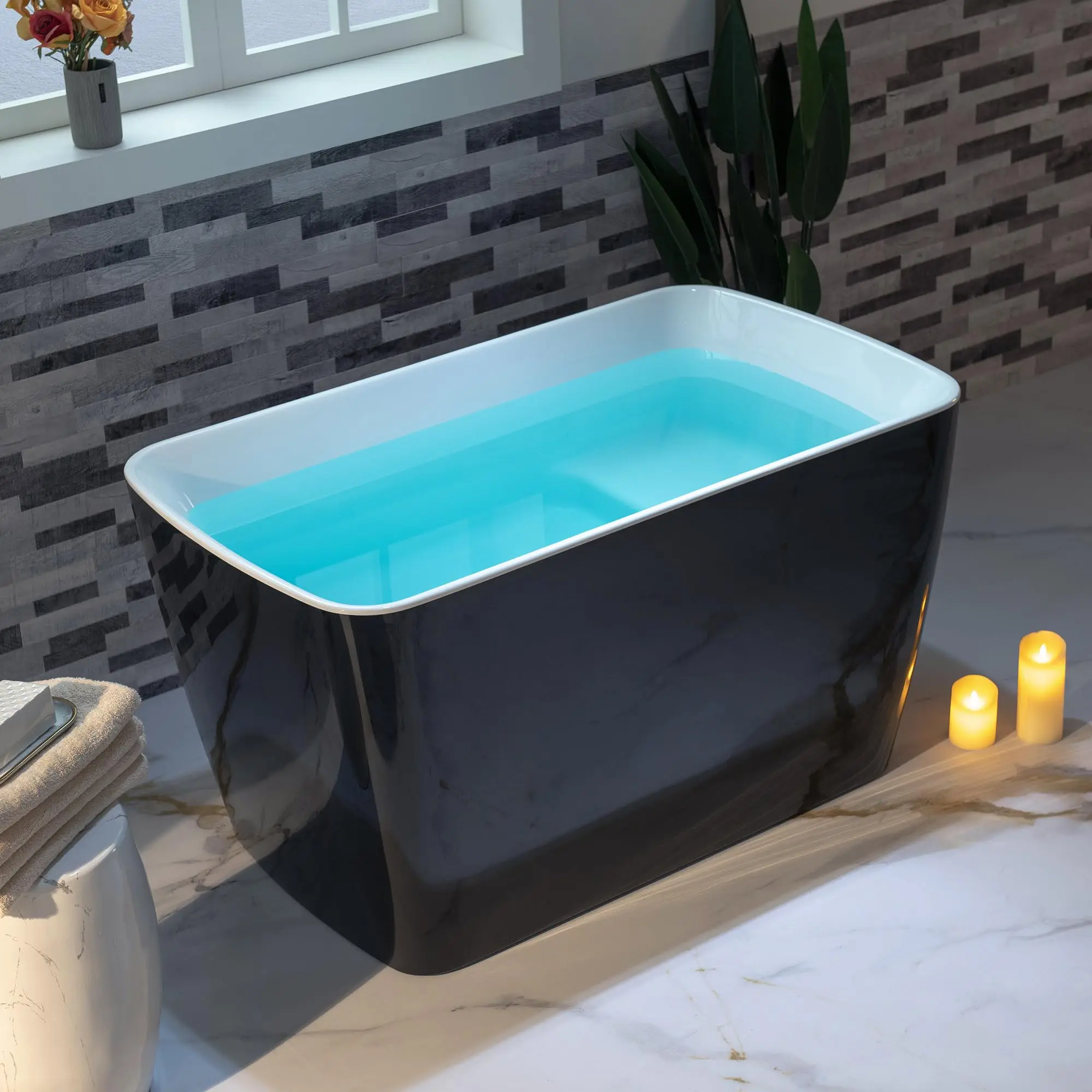 49'' Acrylic Freestanding Soaking Bathtub, Square-shape Japanese Soaking Hot Tub, Sit-In Design with Chrome Overflow
49'' Acrylic Freestanding Soaking Bathtub, Square-shape Japanese Soaking Hot Tub, Sit-In Design with Chrome Overflow